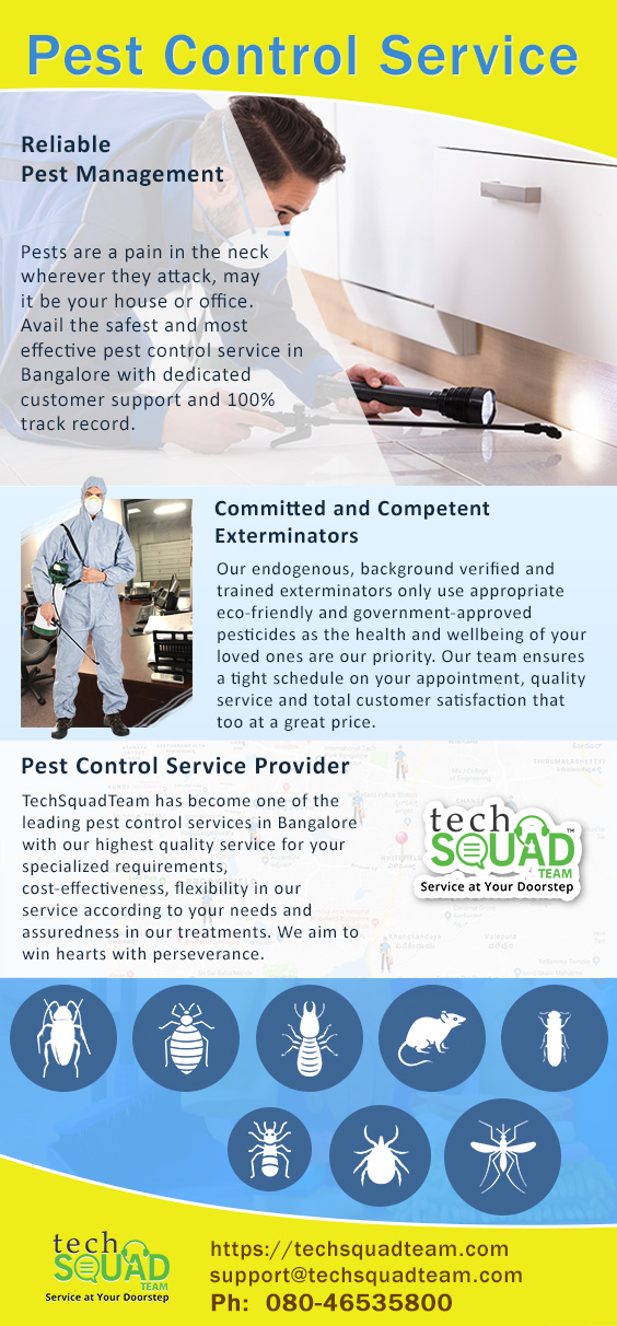 Infographic Reliable pest control services in Bangalore by Techsquadteam